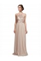 Long Nude Sleeveless A-Line Tulle Bridesmaid Dress Leeds
