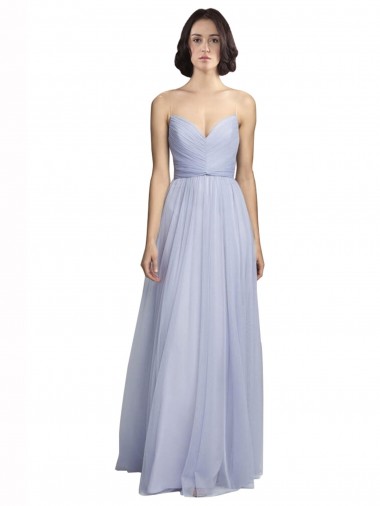 Long Lilac Sleeveless A-Line Tulle Bridesmaid Dress Leeds