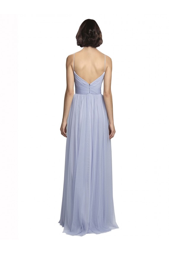 Long Lilac Sleeveless A-Line Tulle Bridesmaid Dress Leeds