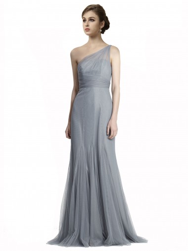 Long Slate Grey Sleeveless Mermaid Bridesmaid Dress Leeds