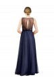 Long Burgundy Sleeveless A-Line Keyhole Back Semi Formal Evening Dress / Bridesmaid Dress Leeds