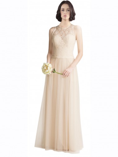 Long Ivory Sleeveless A-Line Bridesmaid Dress Leeds
