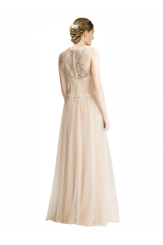 Long Ivory Sleeveless A-Line Bridesmaid Dress Leeds