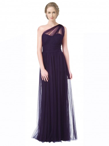 Long Plum Sleeveless A-Line Bridesmaid Dress Leeds