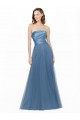 Long Sleeveless A-Line Low Back Satin & Tulle Bridesmaid Dress Leeds