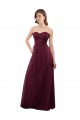 Long Burgundy Sleeveless A-Line Low Back Bridesmaid Dress Leeds