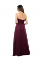 Long Burgundy Sleeveless A-Line Low Back Bridesmaid Dress Leeds