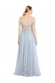 Long Light Sky Blue Sleeveless A-Line Tulle Evening Dress / Bridesmaid Dress Leeds