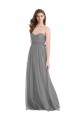 Long Slate Grey Sleeveless A-Line Bridesmaid Gown Leeds