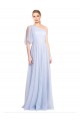 Long Light Sky Blue Flutter Sleeves A-Line Bridesmaid Dress Leeds