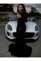 Sweep Train Black Long Sleeves Sheath Velvet Sequin Dress Leeds
