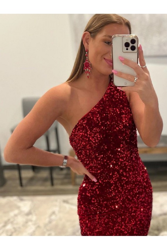 Sweep Train Pink Sleeveless Sheath Velvet Sequin Prom Dress / Evening Dress Leeds