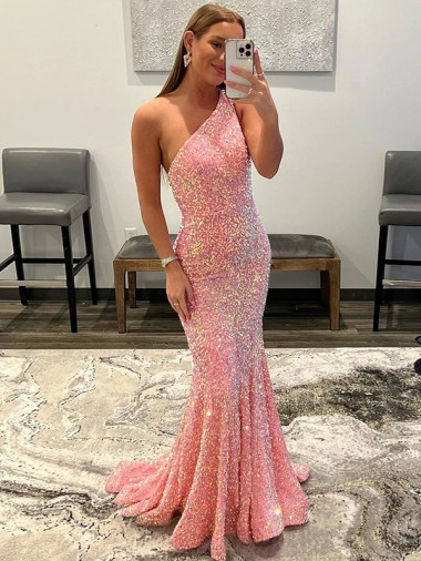 Sweep Train Pink Sleeveless Sheath Velvet Sequin Prom Dress / Evening Dress Leeds