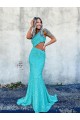 Sweep Train Sleeveless Mermaid Velvet Sequin Prom Dress / Evening Dress Leeds