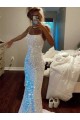 Sweep Train Sleeveless Sheath Velvet Sequin Evening Dress Leeds