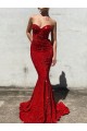 Court Train Burgundy Sleeveless Mermaid Velvet Sequin Prom Dress / Evening Dress Leeds