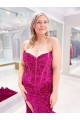 Sweep Train Sleeveless Sheath Velvet Sequin Prom Dress / Evening Gown Leeds