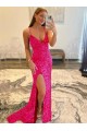 Sweep Train Long Sleeveless Sheath Velvet Sequin Gowns Leeds