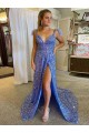Court Train Sleeveless A-Line Velvet Sequin Prom Dress / Evening Dress Leeds