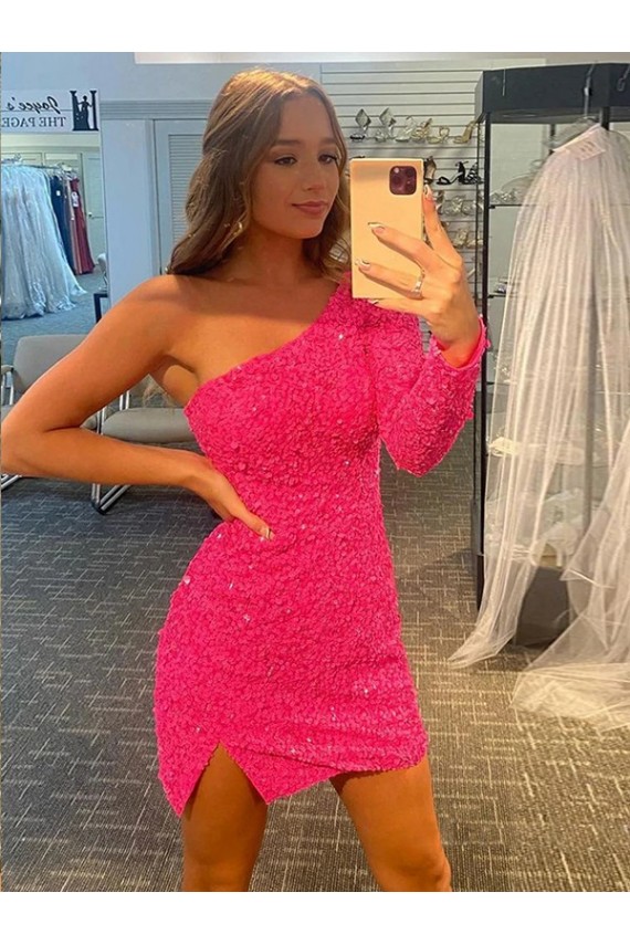 Short Long Sleeves Sheath Velvet Sequin Prom Dress / Evening Dress Leeds
