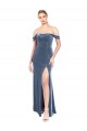Long Dusty Blue Sleeveless A-Line Prom Dress / Bridesmaid Dress Leeds