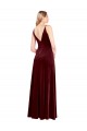 Long Burgundy Sleeveless A-Line V-Back Black Tie Prom Dress / Bridesmaid Dress Leeds