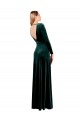 Long Dark Green Long Sleeves A-Line Open Back Black Tie Prom Dress / Bridesmaid Dress Leeds