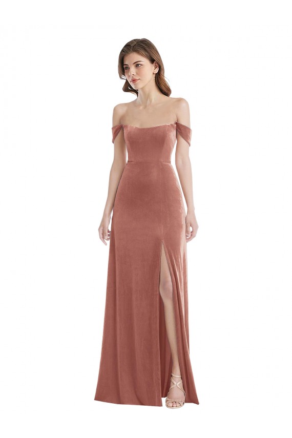 Long Cinnamon Rose Sleeveless A-Line Semi Formal Evening Dress / Prom Dress / Bridesmaid Dress Leeds