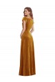 Long Gold Cap Sleeves Sheath Formal Evening Gown / Prom Dress / Bridesmaid Dress Leeds