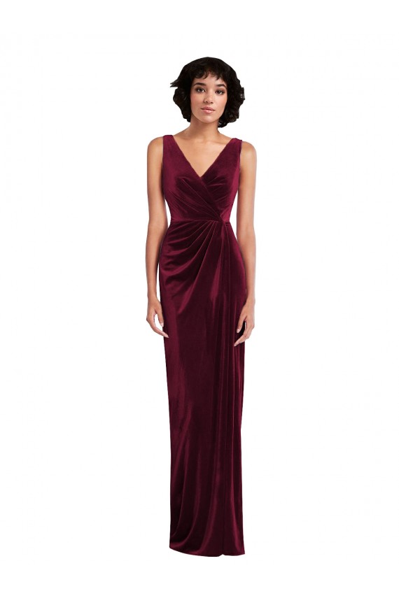 Long Burgundy Sleeveless Sheath Semi Formal Evening Dress / Prom Dress / Bridesmaid Dress Leeds