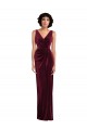 Long Burgundy Sleeveless Sheath Semi Formal Evening Dress / Prom Dress / Bridesmaid Dress Leeds