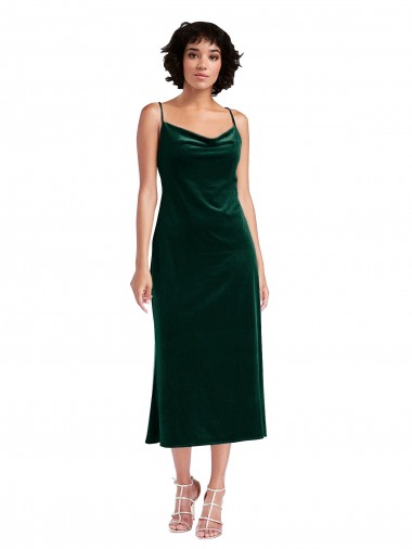 Midi Length Dark Green Sleeveless Sheath Open Back Black Tie Evening Gown / Prom Dress / Bridesmaid Dress Leeds