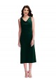 Midi Length Dark Green Sleeveless Sheath V-Back Evening Gown / Prom Dress / Bridesmaid Dress Leeds