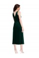 Midi Length Dark Green Sleeveless Sheath V-Back Evening Gown / Prom Dress / Bridesmaid Dress Leeds