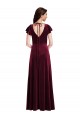 Long Burgundy Flutter Sleeves A-Line Semi Formal Evening Dress / Prom Dress / Bridesmaid Dress Leeds