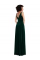 Long Dark Green Sleeveless A-Line V-Back Bridesmaid Dress / Evening Dress Leeds