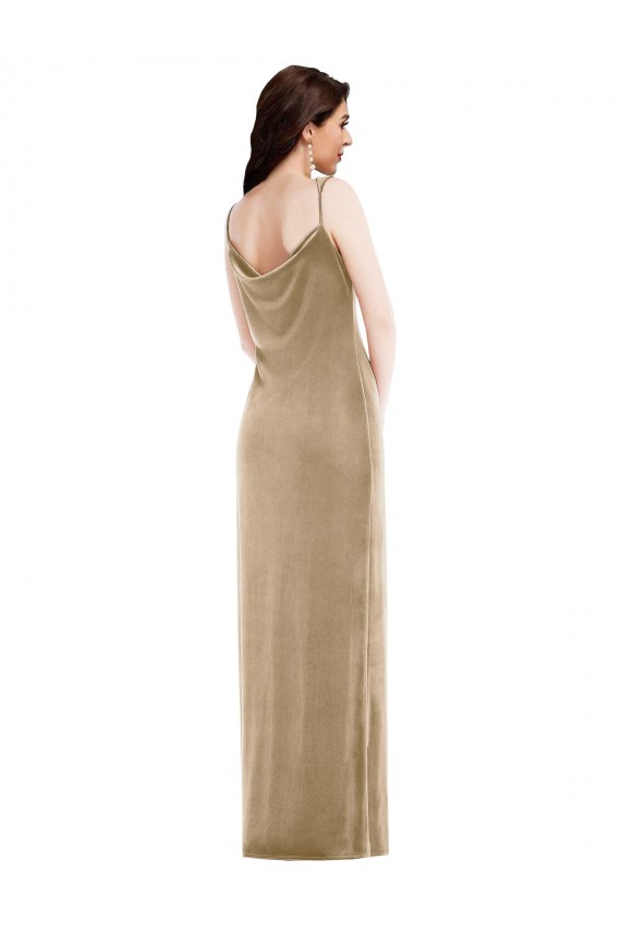 Long Champagne Sleeveless Sheath Black Tie Evening Gown / Prom Dress / Bridesmaid Dress Leeds