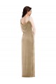 Long Champagne Sleeveless Sheath Black Tie Evening Gown / Prom Dress / Bridesmaid Dress Leeds