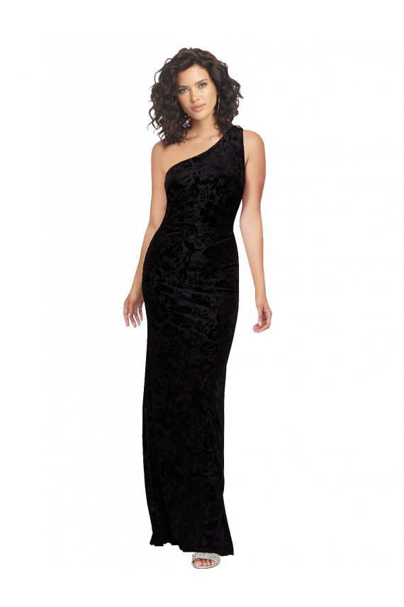Long Black Sleeveless Sheath Bridesmaid Dresses Leeds