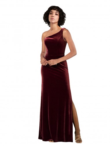 Long Burgundy Sleeveless Column Formal Evening Gown / Prom Dress / Bridesmaid Dress Leeds