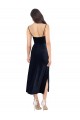 Midi Length Dark Navy Sleeveless Column Low Back Formal Evening Gown / Prom Dress / Bridesmaid Dress Leeds