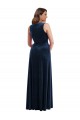 Long Dark Navy Sleeveless Sheath Formal Plus Size Evening Gown / Prom Dress / Bridesmaid Dress Leeds