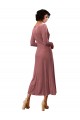 Midi Length Cinnamon Rose Long Sleeves A-Line Black Tie Prom Dress / Bridesmaid Dress Leeds