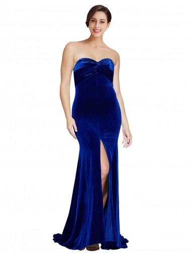 Sweep Train Royal Blue Sleeveless Mermaid Low Back Formal Evening Gown / Prom Dress / Bridesmaid Dress Leeds