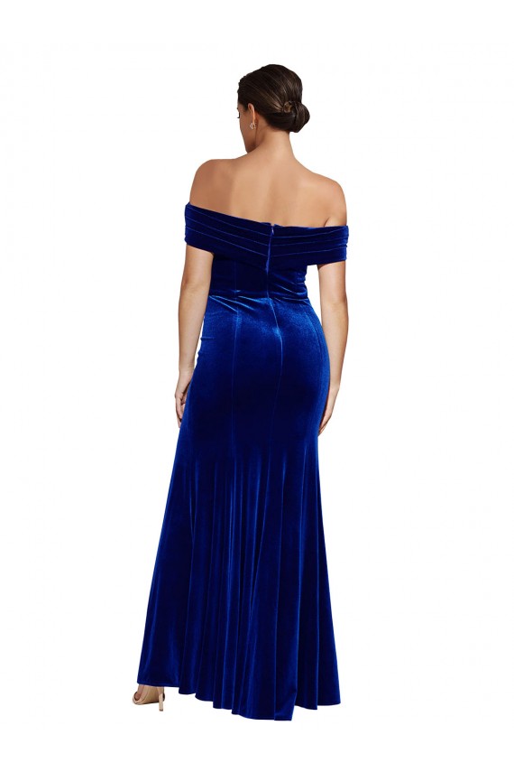 Long Royal Blue Sleeveless Mermaid Side Slit Formal Evening Gown / Prom Dress / Bridesmaid Dress Leeds