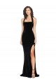 Long Black Sleeveless Sheath Low Back Semi Formal Evening Dress / Prom Dress / Bridesmaid Dress Leeds