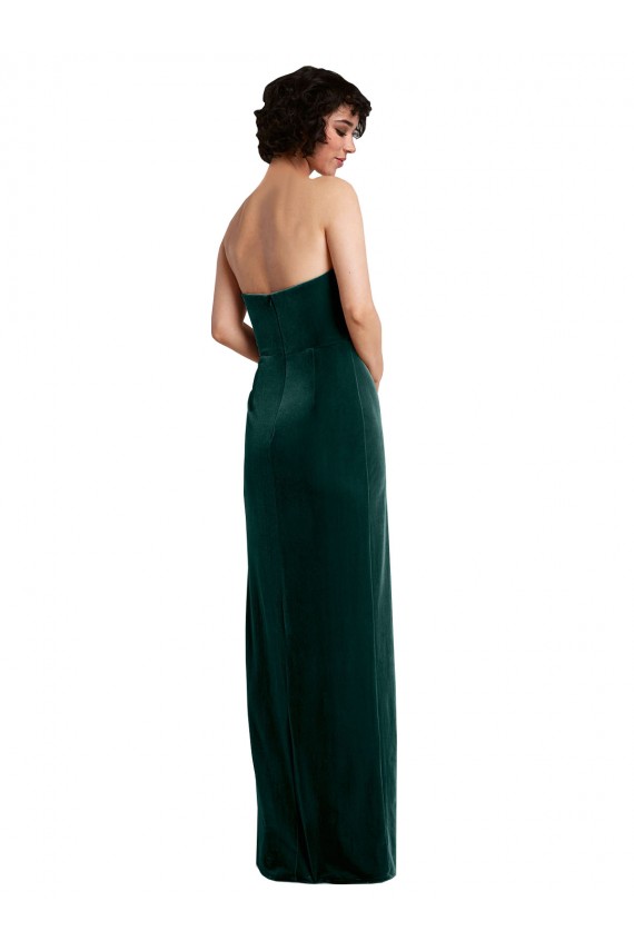Long Dark Green Sleeveless Sheath Low Back Black Tie Evening Gown / Prom Dress / Bridesmaid Dress Leeds